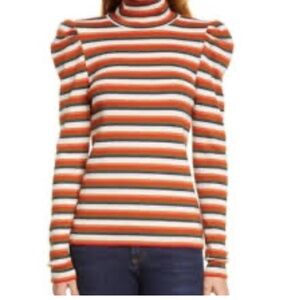 Veronica Beard Multicolor Striped Turtleneck Sweater